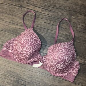 LUCKY BRAND Dusty Rose Paisley Print Full Coverage. Underwire Bra. Size 38C.